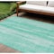 Homeroots 9' X 12' Aqua Teal Blue And Ivory Botanical Leaves Washable Indoor Outdoor Area Rug 581964 - alternate 1