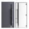 Vdomdoors Front Exterior Prehung Steel Door Ronex1011 Grey 96 Stainless Inserts Entry Metal Modern Painted RONEX1011EXD-GRE-W36xH96-RH-I - alternate 3