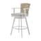 Homeroots 40" Gray Metal Swivel Outdoor Counter Height Bar chair with Footrest 571172 - alternate 2