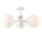 Jonathan Y Olivier 23.5" 3-Light Bohemian Farmhouse Iron/Frosted Glass LED Semi Flush Mount, White JYL7600D - alternate 1