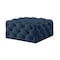 Homeroots 33" Navy Blue Velvet Rolling Tufted Cocktail Ottoman 568051 - alternate 4