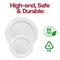 Smarty Had A Party White w/Silver Edge Rim Plastic Dinnerware Value Set (120 Dinner Plates + 120 Salad Plates), 240PK 110SVP-CASE - alternate 5