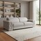 Homeroots 88" Light Gray Top Grain Leather Solid Wood Sofa 720445 - alternate 2
