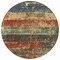 Homeroots 8' Fern Green Black And Terra Cotta Round Striped Washable Indoor Outdoor Area Rug 605981 - alternate 4