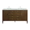 James Martin Vanities Myrrin 60'' D Vanity, Mid Century Walnut w/ Victorian Sil Silestone Top w/FreePower Wireless Charger 485-V60D-WLT-FVSL - alternate 1