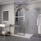 Anzzi 34 in. x 78 in. Fixed Frameless Shower Door in Brushed Gold w/ Tsunami Guard Tempered Clear Glass SD-AZFL06002BG - alternate 4