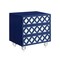 Homeroots 24" Navy Blue and Clear Wood and Acrylic End Table With Three Drawers 544098 - alternate 3