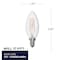 Bulbrite 40W Warm Wht Lght B11 Clear Dimmable (E12) Candelabra Screw Base LED Filament Lght Bulb, 2700K, 4PK 861413 - alternate 2