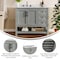 Flash Furniture Vega 42in. Vanity w/Sink, Cabinet w/Blk Hardware, Open Shelf & 3 Drawers, Marble Counter, Gry/Wht FS-VEGA42-GY-HDBLK-GG - alternate 4