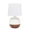 Homeroots 12" Dark Brown Ceramic Round Table Lamp With White Drum Shade 643443 - alternate 3