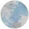 Homeroots 8' Sky Blue Gray And Ivory Round Abstract Washable Indoor Outdoor Area Rug 617421 - alternate 3