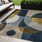 Homeroots 5' X 8' Blue Gold And Gray Abstract Washable Indoor Outdoor Area Rug 604489 - alternate 1