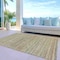 Homeroots 10' X 14' Beige Striped Washable Indoor Outdoor Area Rug 607955 - alternate 4