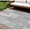 Homeroots 9' X 12' Silver Gray And Ivory Striped Washable Indoor Outdoor Area Rug 581675 - alternate 1