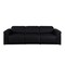 Homeroots 100" Black Top Grain Leather Reclining Metal USB Sofa 720357 - alternate 1