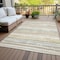 Homeroots 9' X 12' Ivory Beige And Green Striped Washable Indoor Outdoor Area Rug 598906 - alternate 5