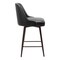 Homeroots 26" Black And Bronze Faux Leather And Steel Counter Height Swivel Bar Chair 555747 - alternate 2