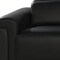 Homeroots 126" Black Top Grain Leather Reclining Metal USB Sofa 720365 - alternate 3