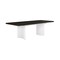 Homeroots 78" Walnut and White Wood Removable Leaf Double Pedestal Base Extendable Dining Table 631297 - alternate 2