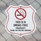 Signmission No Smoking Shield Sign This Is A Smoke F, 6 Inch X 6 Inch, Plastic Sign SHI-P-6-401 - alternate 2