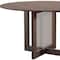 Homeroots 52" Brown Solid Wood and Rattan Cross Leg Base Round Top Dining Table 712198 - alternate 2