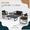 Leisuremod Klyra 5-Pc Aluminum Patio Set - Sofa, Chairs & Tables with Fade-Resistant Cushions, 5PK KCS43-23-61-30GR - alternate 3