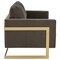 Leisuremod Lincoln Upholstered Velvet Loveseat with Gold Frame, Dark Grey LA55DGR - alternate 3