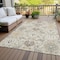 Homeroots 9' X 12' Beige Brown And Green Damask Washable Indoor Outdoor Area Rug 599398 - alternate 2