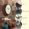 Infinity Instruments Retro Round Metal Wall Clock, Mahogany, 9.5 in 10940DR - alternate 4