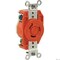 Leviton Locking Receptacle, L8-20R, 20 A, 480V AC, 2 Pole, Flush Mount, Screw Terminals, Orange 2340-IG - alternate 1