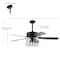 Jonathan Y Asher 52" 3-Light Industrial Metal/Wood LED Ceiling Fan With Remote, Forged Black JYL9603A - alternate 4