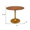 Homeroots 36" Brown And Gold Rounded Solid Wood And Iron Pedestal Base Dining Table 517767 - alternate 2