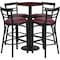 Flash Furniture Round Mahgny Bar Table, Rnd Base, Burg Seats, 24", 24" L, 24" W, 42" H, Laminate Top, Wood Grain RSRB1038-GG - alternate 1