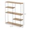 Vintiquewise Rectangular 4-Tier Floating Wall Shelf - Metal and Wood Wall-Mounted Display Shelf - QI004691.SQ - alternate 5