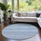 Homeroots 8' Blue And Denim Blue Round Southwestern Washable Indoor Outdoor Area Rug 587520 - alternate 2