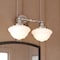 Vaxcel Eastgate 2-Light Satin Nickel Vanity Light with Frosted Opal Schoolhouse Globe Glass W0564 - alternate 3