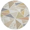 Homeroots 8' Ivory Brown And Green Round Geometric Washable Indoor Outdoor Area Rug 600374 - alternate 4