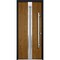Vdomdoors Steel Door Deux 1744 Natural Oak Stainless Inserts Single Modern Painted-W36xH80-Left Inswing DEUX1744EXD-OAKW-W36 x H80-Left-hand Inswing - alternate 2