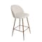 Homeroots 27" Beige and Oak Fabric and Metal Low Back Counter Height Swivel Bar Chair 719404 - alternate 2