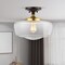 Jonathan Y Marfa 14" 1-Light Modern Farmhouse Schoolhouse Frosted Glass/Metal LED Semi Flush Mount, Oil Rubbed B JYL7517E - alternate 4