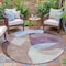 Homeroots 8' Brown And Taupe Round Abstract Washable Indoor Outdoor Area Rug 630443 - alternate 2