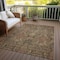 Homeroots 9' X 12' Brown Charcoal And Brick Red Damask Washable Indoor Outdoor Area Rug 603309 - alternate 3