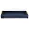 Homeroots Navy Blue Linen and Wooden Tray 401794 - alternate 1
