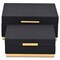 Homeroots Set of Two Black And Gold Striped Square Nesting Storage Boxes With Lids, 2PK 712928 - alternate 4