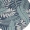 Homeroots 8' Navy Blue And Ivory Round Floral Indoor Outdoor Area Rug 572837 - alternate 3