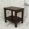 Homeroots Compact Rectangular Teak Shower Or Outdoor Bench With Shelf In Brown Finish 376666 - alternate 3