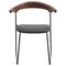 Leisuremod Lyra Collection Modern Chair in Black Walnut Color back and Black Seat, 4PK LCBW-41BL4 - alternate 3