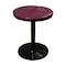 Leisure Craft 24" Round Perforated Pedestal Table, Portable, 30"H, Burgundy 24TAB30-BURGUNDY - alternate 1