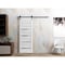 Sartodoors Slab Barn Door Panel Frosted Glass White 32x84 Solid Core Modern Interior QUADRO4445S-WS-3284 - alternate 2