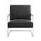Homeroots 27" Charcoal And Silver Faux Leather Arm Chair 533870 - alternate 1